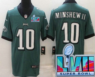 Philadelphia Eagles #10 Gardner Minshew II Limited Green Super Bowl LVII Vapor Jersey