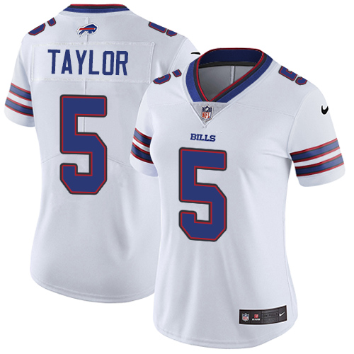 Nike Bills #5 Tyrod Taylor White Women's Stitched NFL Vapor Untouchable Limited Jersey