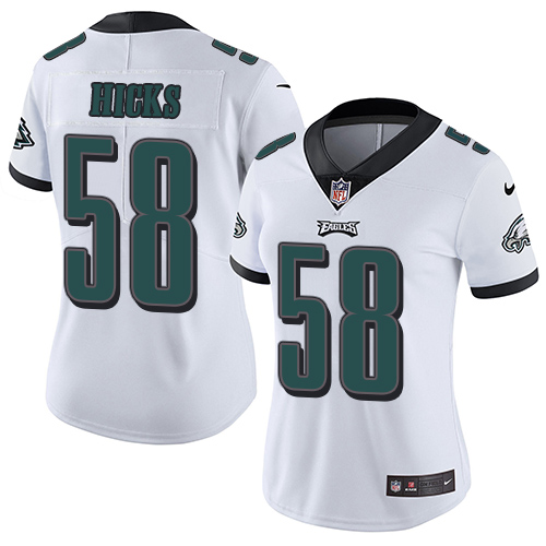 Nike Eagles #58 Jordan Hicks White Women's Stitched NFL Vapor Untouchable Limited Jersey