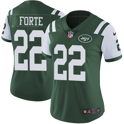 Nike Jets #22 Matt Forte Green Team Color Women's Stitched NFL Vapor Untouchable Limited Jersey