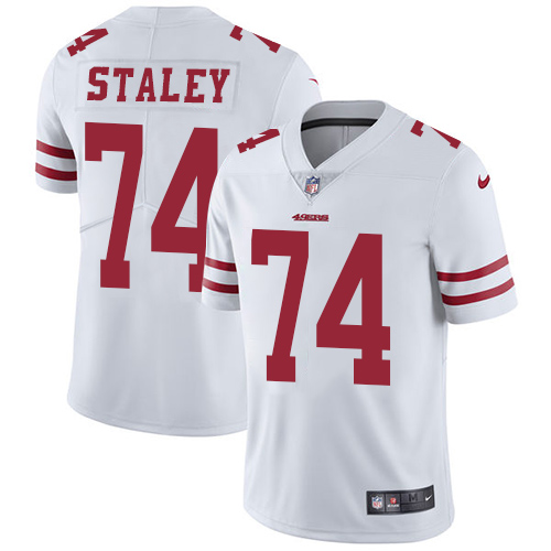 Nike 49ers #74 Joe Staley White Men's Stitched NFL Vapor Untouchable Limited Jersey