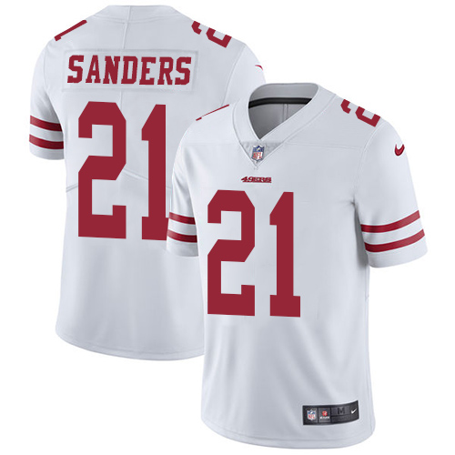 Nike 49ers #21 Deion Sanders White Men's Stitched NFL Vapor Untouchable Limited Jersey