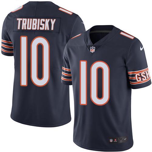 Nike Bears #10 Mitchell Trubisky Navy Blue Team Color Men's Stitched NFL Vapor Untouchable Limited J