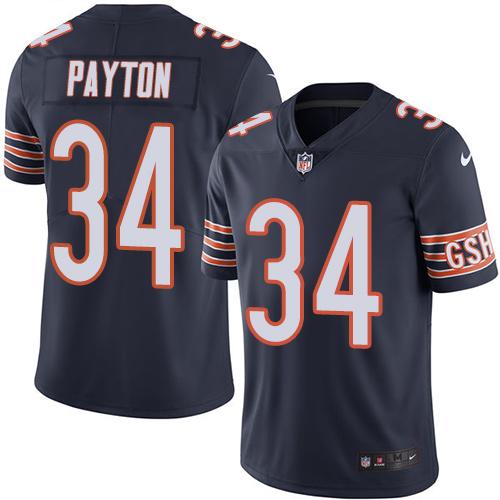 Nike Bears #34 Walter Payton Navy Blue Team Color Men's Stitched NFL Vapor Untouchable Limited Jerse