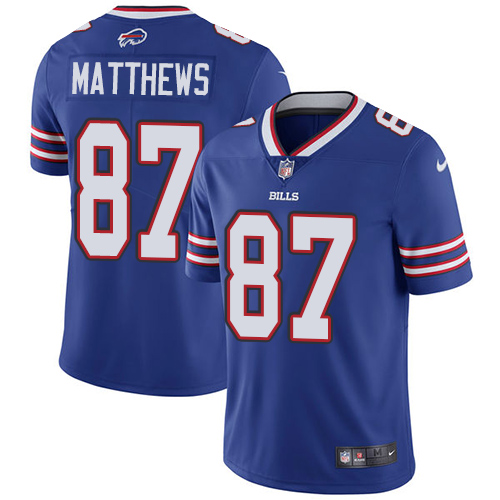 Nike Bills #87 Jordan Matthews Royal Blue Team Color Men's Stitched NFL Vapor Untouchable Limited Je