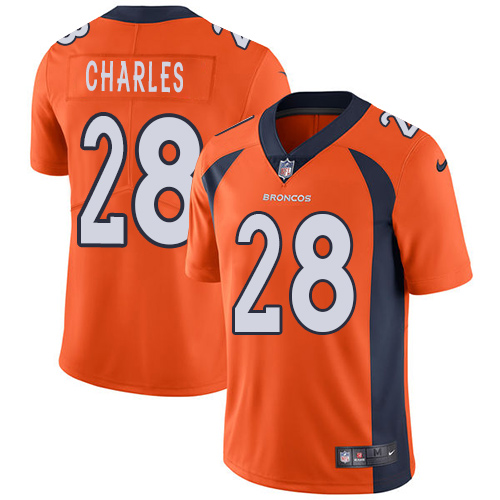 Nike Broncos #28 Jamaal Charles Orange Team Color Men's Stitched NFL Vapor Untouchable Limited Jerse