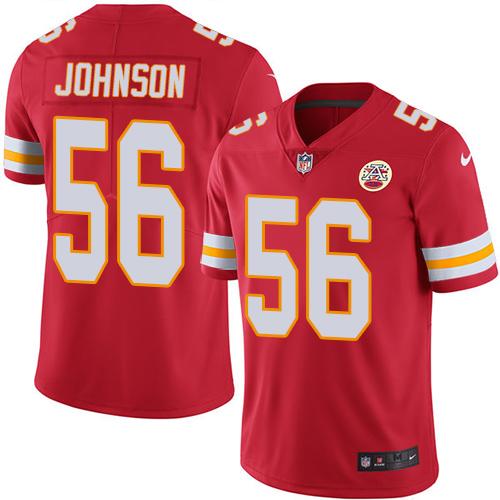 Nike Chiefs #56 Derrick Johnson Red Team Color Men's Stitched NFL Vapor Untouchable Limited Jersey