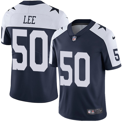 Nike Cowboys #50 Sean Lee Navy Blue Thanksgiving Men's Stitched NFL Vapor Untouchable Limited Throwb