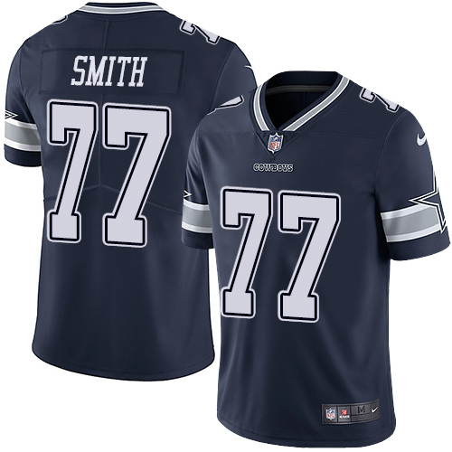 Nike Cowboys #77 Tyron Smith Navy Blue Team Color Men's Stitched NFL Vapor Untouchable Limited Jerse