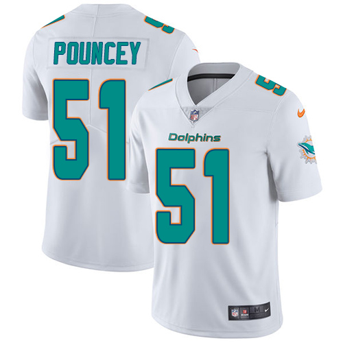 Nike Dolphins #51 Mike Pouncey White Men's Stitched NFL Vapor Untouchable Limited Jersey