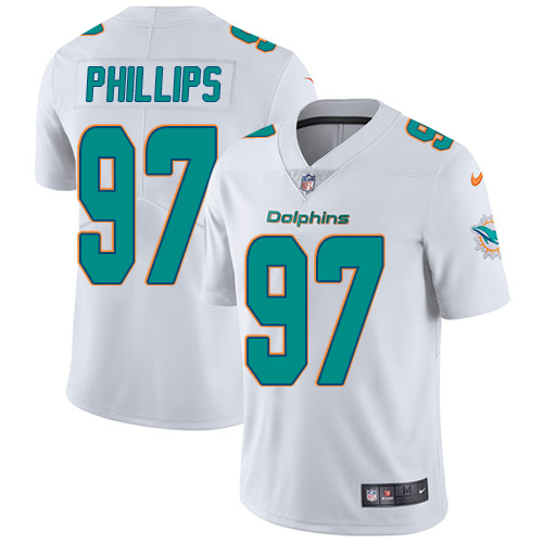 Nike Dolphins #97 Jordan Phillips White Men's Stitched NFL Vapor Untouchable Limited Jersey