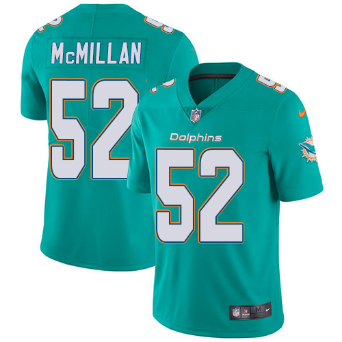 Nike Dolphins #52 Raekwon McMillan Aqua Green Team Color Men's Stitched NFL Vapor Untouchable Limite