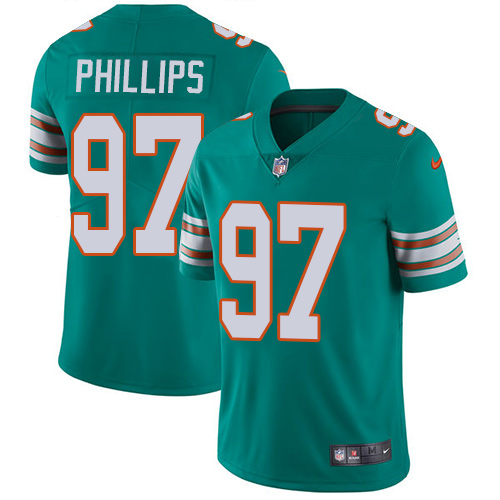 Nike Dolphins #97 Jordan Phillips Aqua Green Alternate Men's Stitched NFL Vapor Untouchable Limited