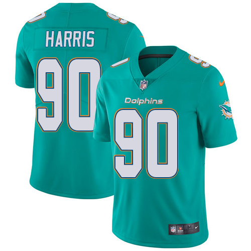 Nike Dolphins #90 Charles Harris Aqua Green Team Color Men's Stitched NFL Vapor Untouchable Limited