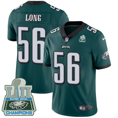 Nike Eagles #56 Chris Long Midnight Green Team Color Super Bowl LII Champions Men's Stitched NFL Vap