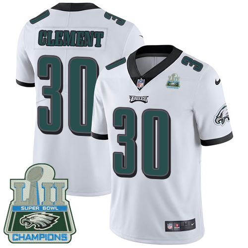 Nike Eagles #30 Corey Clement White Super Bowl LII Champions Men's Stitched NFL Vapor Untouchable Li