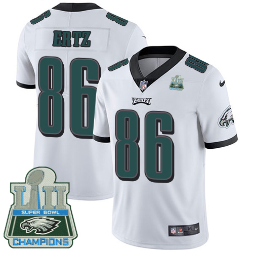 Nike Eagles #86 Zach Ertz White Super Bowl LII Champions Men's Stitched NFL Vapor Untouchable Limite