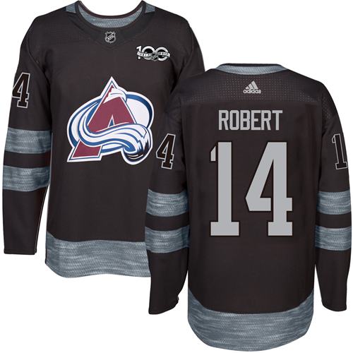 Adidas Avalanche #14 Rene Robert Black 1917-2017 100th Anniversary Stitched NHL Jersey