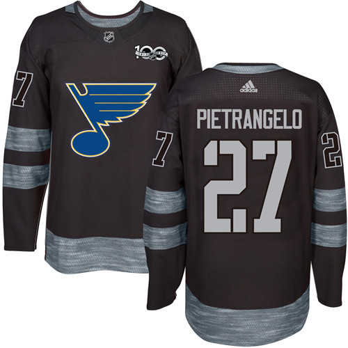 Adidas Blues #27 Alex Pietrangelo Black 1917-2017 100th Anniversary Stitched NHL Jersey