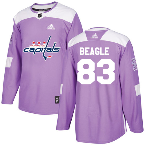 Adidas Capitals #83 Jay Beagle Purple Authentic Fights Cancer Stitched NHL Jersey