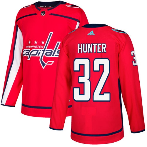 Adidas Capitals #32 Dale Hunter Red Home Authentic Stitched NHL Jersey