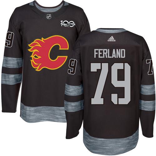 Adidas Flames #79 Michael Ferland Black 1917-2017 100th Anniversary Stitched NHL Jersey