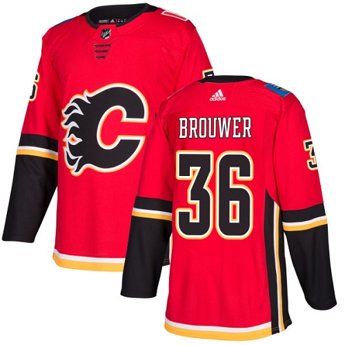 Adidas Flames #36 Troy Brouwer Red Home Authentic Stitched NHL Jersey