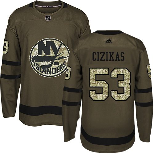 Adidas Islanders #53 Casey Cizikas Green Salute to Service Stitched NHL Jersey