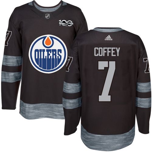 Adidas Oilers #7 Paul Coffey Black 1917-2017 100th Anniversary Stitched NHL Jersey