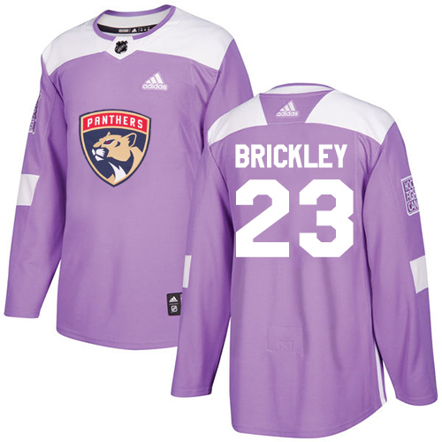 Adidas Panthers #23 Connor Brickley Purple Authentic Fights Cancer Stitched NHL Jersey