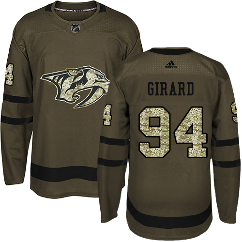 Adidas Predators #94 Samuel Girard Green Salute to Service Stitched NHL Jersey