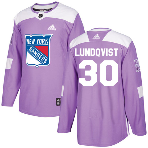 Adidas Rangers #30 Henrik Lundqvist Purple Authentic Fights Cancer Stitched NHL Jersey