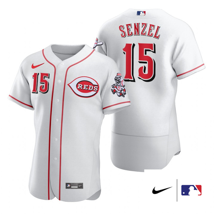 Nike Men #15 Nick Senzel Cincinnati Reds Authentics Baesball Jerseys Sale-White