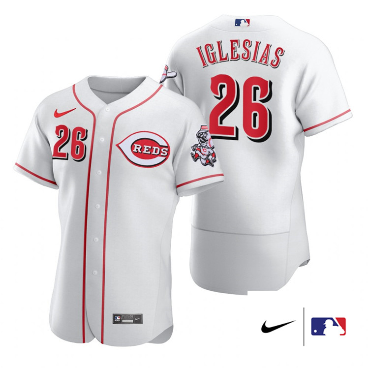 Nike Men #26 Raisel Iglesias Cincinnati Reds Authentics Baesball Jerseys Sale-White