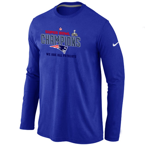 New England Patriots Majestic Blue Super Bowl XLIX Long Sleeve T-Shirts