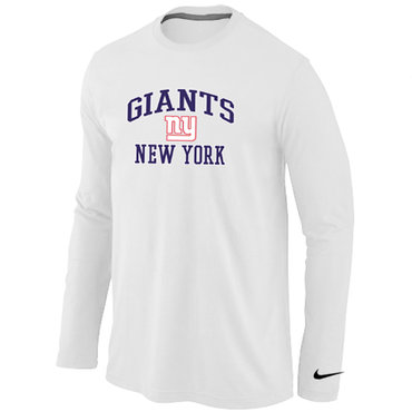 New York Giants Heart & Soul Long Sleeve T-Shirt White