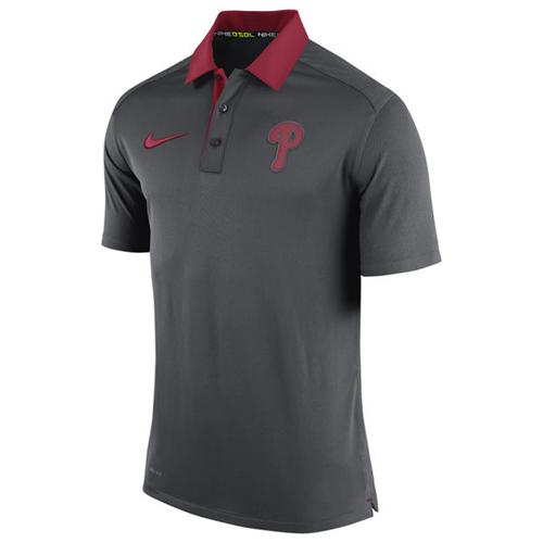 Philadelphia Phillies Nike Anthracite Authentic Collection Dri-FIT Elite Polo