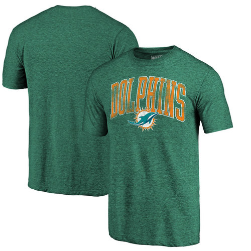 Miami Dolphins Aqua Wide Arch Tri-Blend Pro Line by T-Shirt