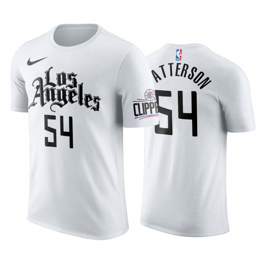 LA Clippers #54 Patrick Patterson 2019-20 White Los Angeles City Edition NBA T-Shirt