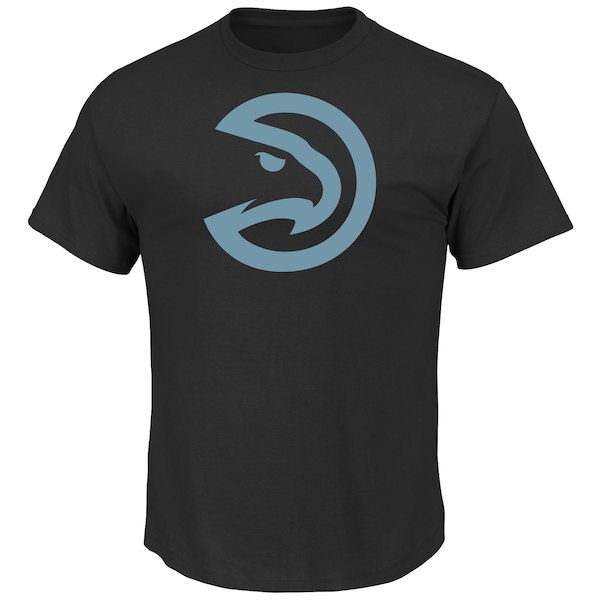 Atlanta Hawks Majestic Black Tek Patch Reflective T-Shirt