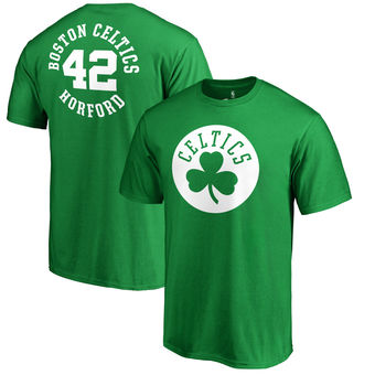 Boston Celtics 42 Al Horford Fanatics Branded Kelly Green Round About Name & Number T-Shirt