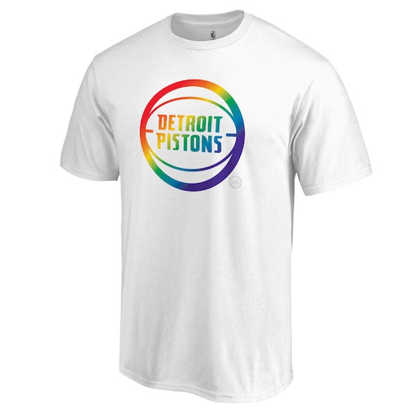 Detroit Pistons White Fanatics Branded Team Pride V-Neck T-Shirt