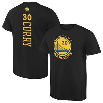 Golden State Warriors 30 Stephen Curry Black Backer T-Shirt