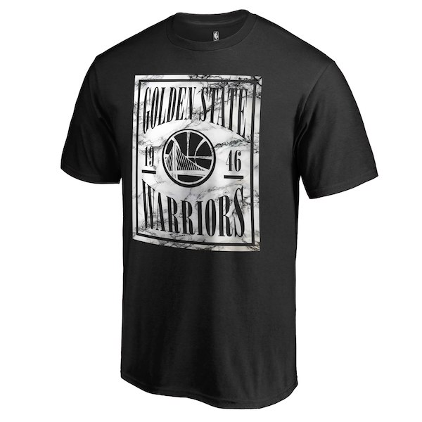 Golden State Warriors Fanatics Branded Black Court Vision Marble T-Shirt