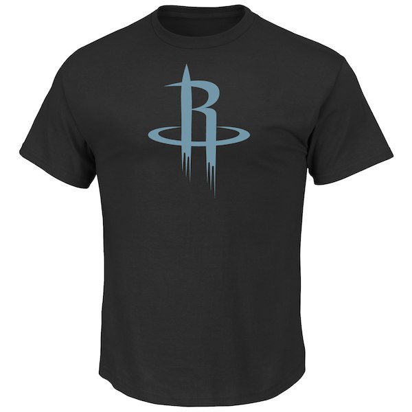 Houston Rockets Majestic Black Tek Patch Reflective T-Shirt