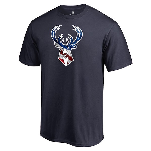 Milwaukee Bucks Fanatics Branded Navy Personalized Name and Number Banner Wave T-Shirt