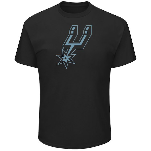 San Antonio Spurs Majestic Black Tek Patch Reflective T-Shirt