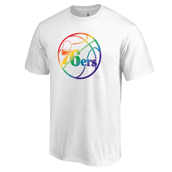 Philadelphia 76ers White Fanatics Branded Team Pride V-Neck T-Shirt