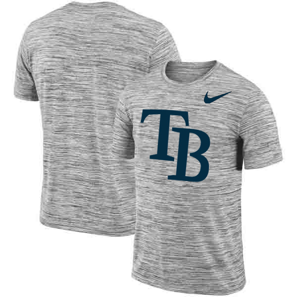 Tampa Bay Rays Nike Heathered Black Sideline Legend Velocity Travel Performance T-Shirt