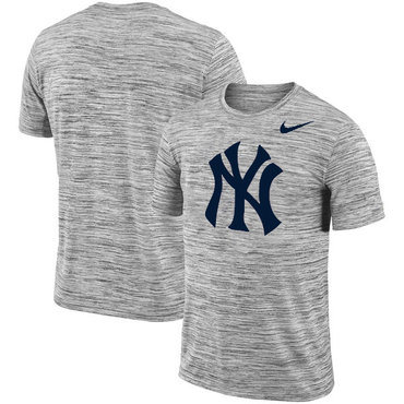 New York Yankees Nike Heathered Black Sideline Legend Velocity Travel Performance T-Shirt